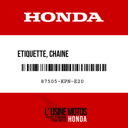 image de 87505-KPN-E20 ETIQUETTE, CHAINE             D'ENTRAINEMENT ET ROUE (PICTOGRAPHIE)