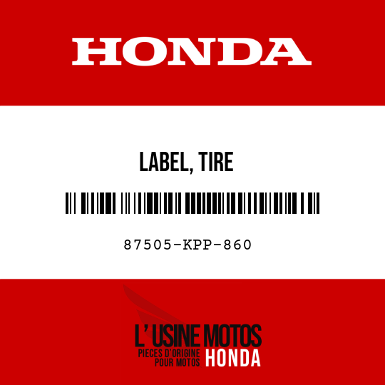image de 87505-KPP-860 LABEL, TIRE