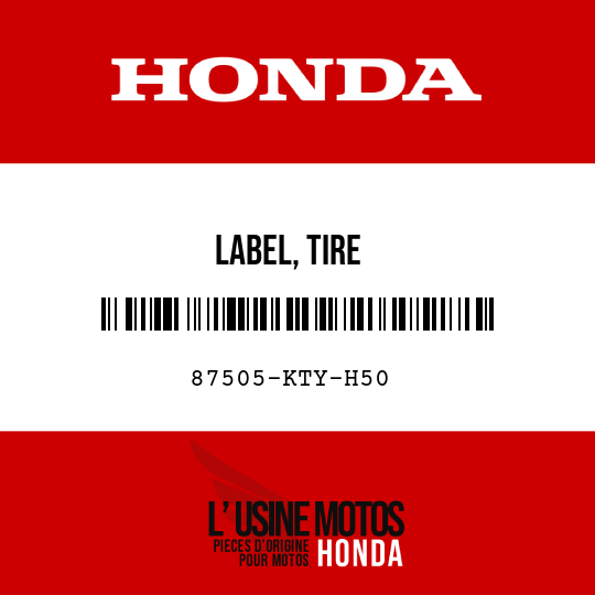 image de 87505-KTY-H50 LABEL, TIRE