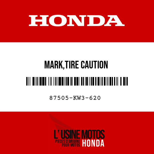 image de 87505-KW3-620 MARK,TIRE CAUTION