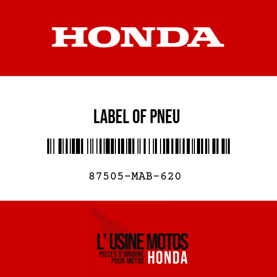 image de 87505-MAB-620 LABEL OF PNEU