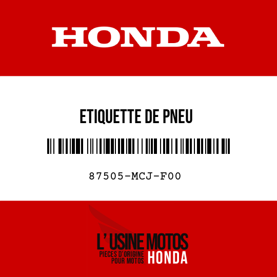 image de 87505-MCJ-F00 ETIQUETTE DE PNEU
