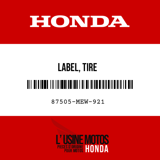 image de 87505-MEW-921 LABEL, TIRE