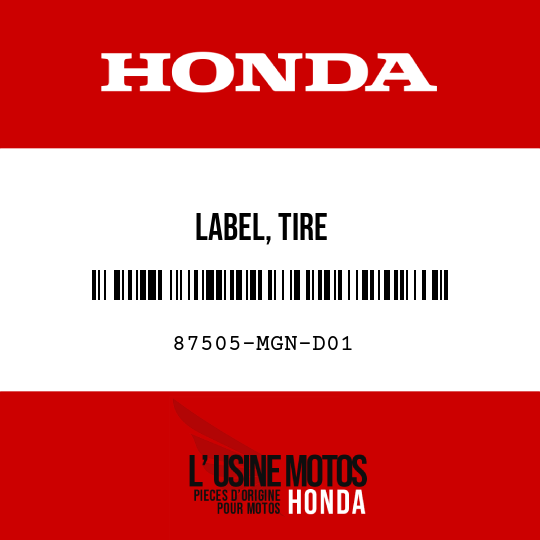 image de 87505-MGN-D01 LABEL, TIRE