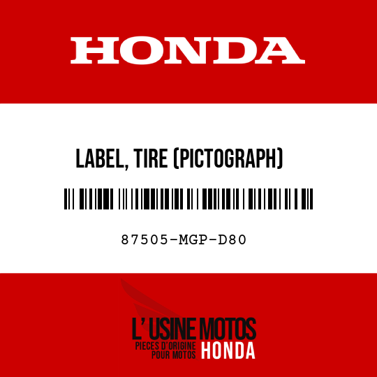 image de 87505-MGP-D80 LABEL, TIRE (PICTOGRAPH)