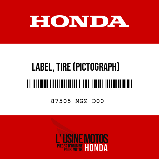 image de 87505-MGZ-D00 LABEL, TIRE (PICTOGRAPH)