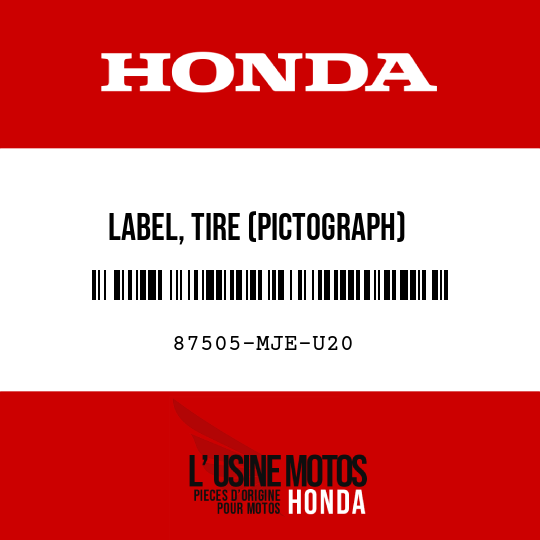 image de 87505-MJE-U20 LABEL, TIRE (PICTOGRAPH)
