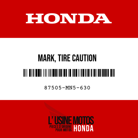 image de 87505-MN5-630 MARK, TIRE CAUTION