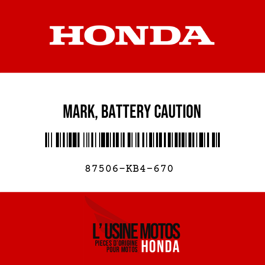 image de 87506-KB4-670 MARK, BATTERY CAUTION