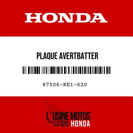 image de 87506-KE1-620 PLAQUE AVERTBATTER