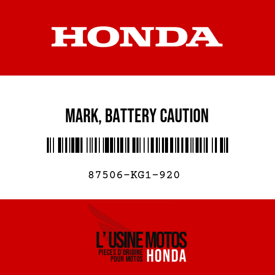 image de 87506-KG1-920 MARK, BATTERY CAUTION