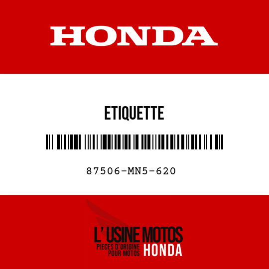 image de 87506-MN5-620 ETIQUETTE