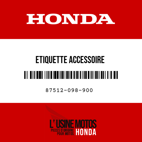 image de 87512-098-900 ETIQUETTE ACCESSOIRE