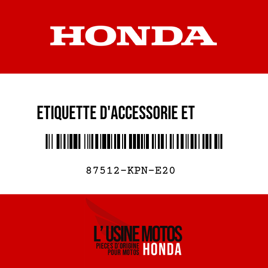 image de 87512-KPN-E20 ETIQUETTE D'ACCESSORIE ET     CHARGE (PICTOGRAPHIE)