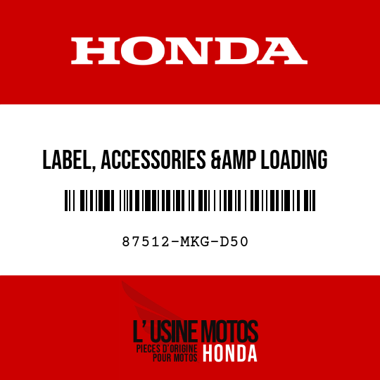 image de 87512-MKG-D50 LABEL, ACCESSORIES &amp LOADING (PICTOGRAPH)