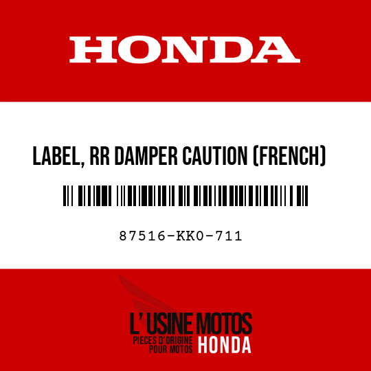image de 87516-KK0-711 LABEL, RR DAMPER CAUTION (FRENCH)