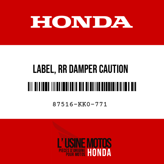 image de 87516-KK0-771 LABEL, RR DAMPER CAUTION