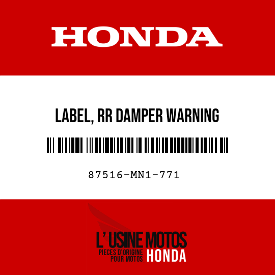 image de 87516-MN1-771 LABEL, RR DAMPER WARNING