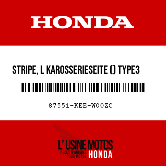 image de 87551-KEE-W00ZC STRIPE, L KAROSSERIESEITE () TYPE3 (TYPE3 )