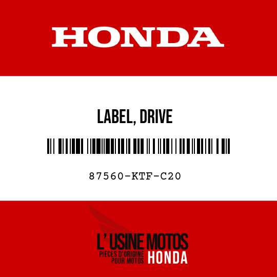 image de 87560-KTF-C20 LABEL, DRIVE