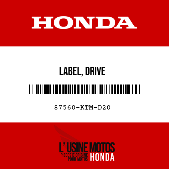 image de 87560-KTM-D20 LABEL, DRIVE