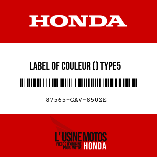 image de 87565-GAV-850ZE LABEL OF COULEUR () TYPE5
