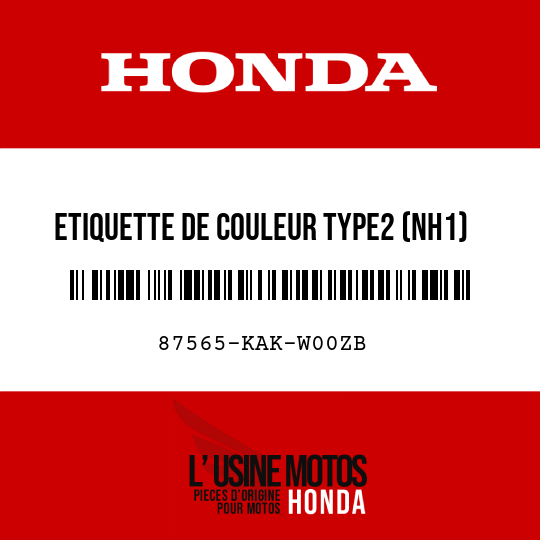 image de 87565-KAK-W00ZB ETIQUETTE DE COULEUR TYPE2 (NH1)