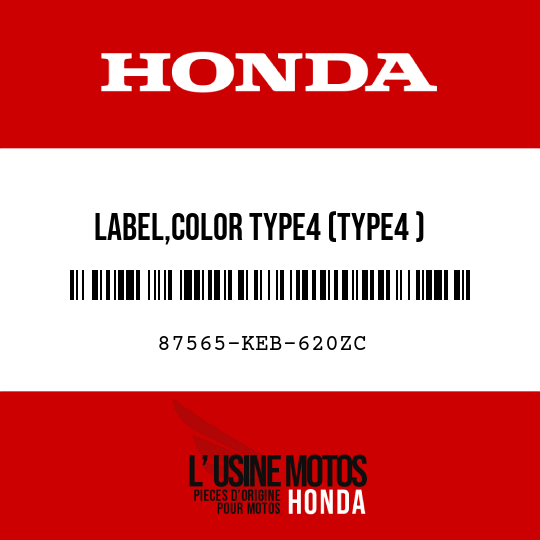 image de 87565-KEB-620ZC LABEL,COLOR TYPE4 (TYPE4 )