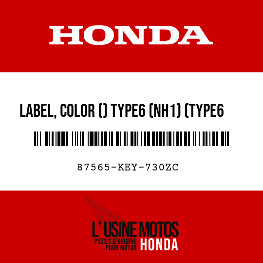 image de 87565-KEY-730ZC LABEL, COLOR () TYPE6 (NH1) (TYPE6 )