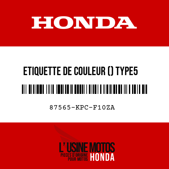 image de 87565-KPC-F10ZA ETIQUETTE DE COULEUR () TYPE5 (R247)