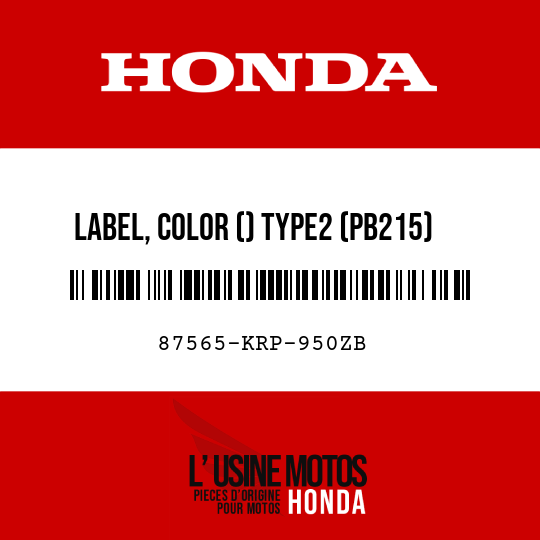 image de 87565-KRP-950ZB LABEL, COLOR () TYPE2 (PB215) (TYPE2 )