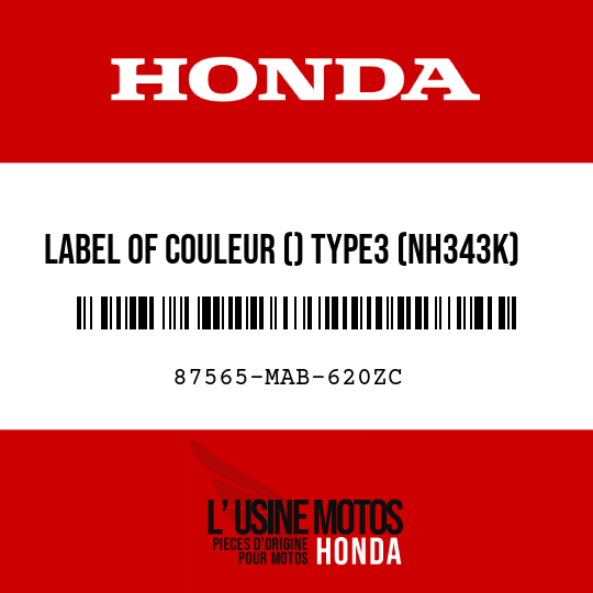 image de 87565-MAB-620ZC LABEL OF COULEUR () TYPE3 (NH343K)