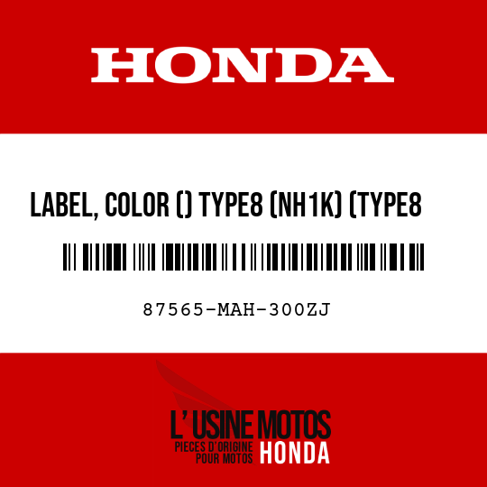 image de 87565-MAH-300ZJ LABEL, COLOR () TYPE8 (NH1K) (TYPE8 )