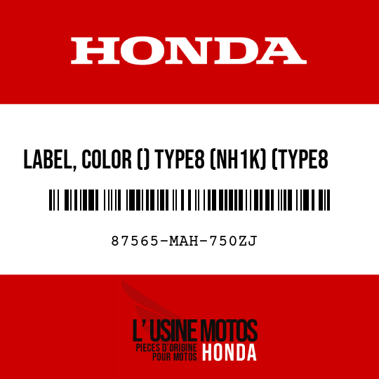 image de 87565-MAH-750ZJ LABEL, COLOR () TYPE8 (NH1K) (TYPE8 )