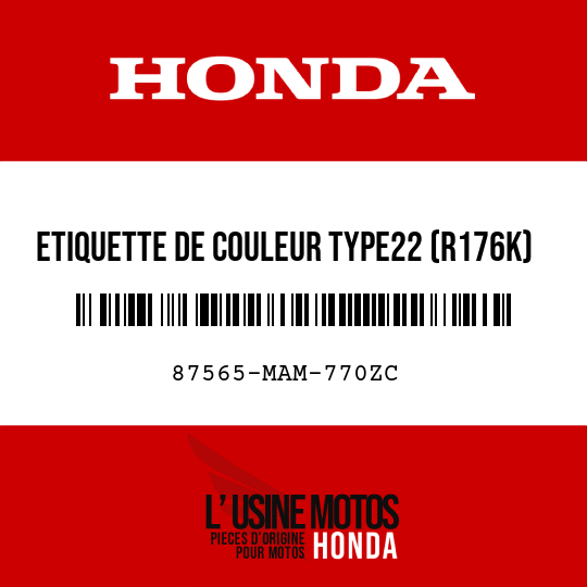 image de 87565-MAM-770ZC ETIQUETTE DE COULEUR TYPE22 (R176K)
