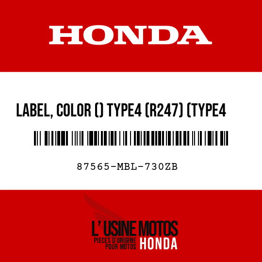 image de 87565-MBL-730ZB LABEL, COLOR () TYPE4 (R247) (TYPE4 )