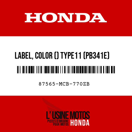 image de 87565-MCB-770ZB LABEL, COLOR () TYPE11 (PB341E) (TYPE11 )