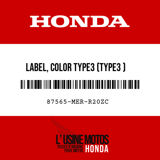 image de 87565-MER-R20ZC LABEL, COLOR TYPE3 (TYPE3 )