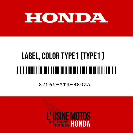 image de 87565-MT4-880ZA LABEL, COLOR TYPE1 (TYPE1 )