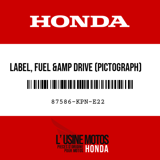 image de 87586-KPN-E22 LABEL, FUEL &amp DRIVE (PICTOGRAPH)