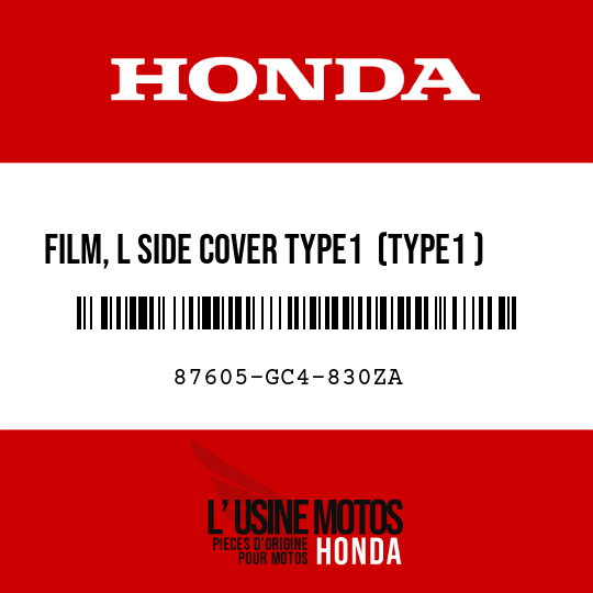 image de 87605-GC4-830ZA FILM, L SIDE COVER TYPE1  (TYPE1 )