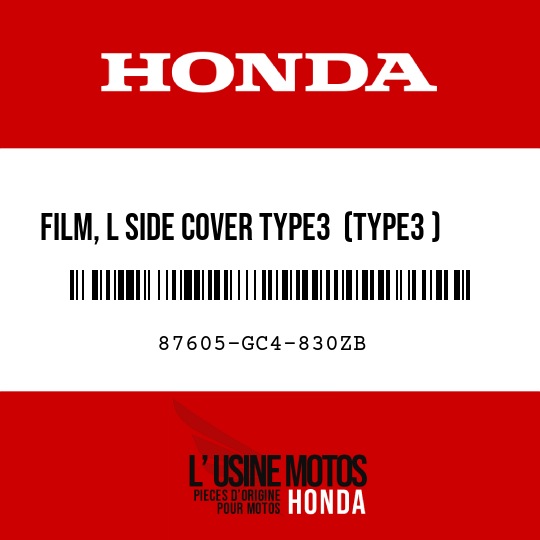 image de 87605-GC4-830ZB FILM, L SIDE COVER TYPE3  (TYPE3 )