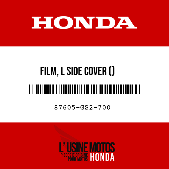 image de 87605-GS2-700 FILM, L SIDE COVER ()