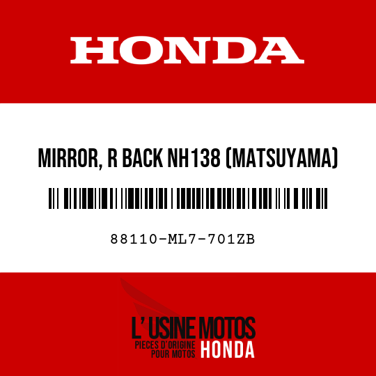 image de 88110-ML7-701ZB MIRROR, R BACK NH138 (MATSUYAMA) (NH138 SHASTA WHITE)
