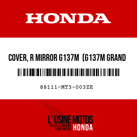 image de 88111-MT3-003ZE COVER, R MIRROR G137M  (G137M GRAND GREEN METALLIC)