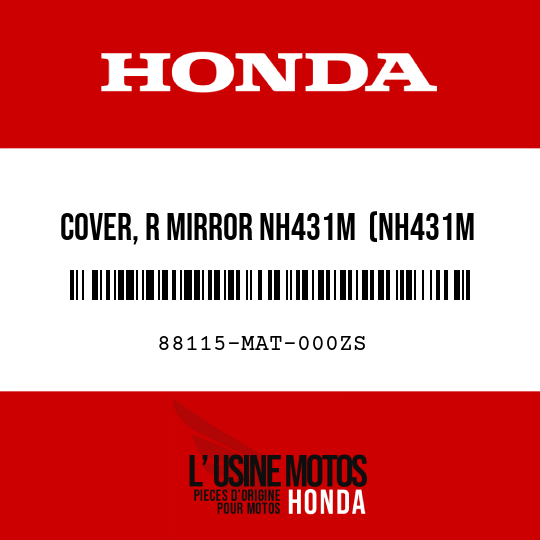 image de 88115-MAT-000ZS COVER, R MIRROR NH431M  (NH431M INDY GRAY METALLIC)