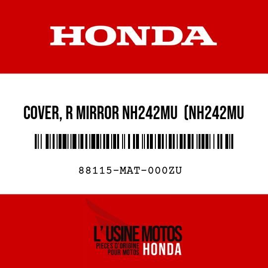image de 88115-MAT-000ZU COVER, R MIRROR NH242MU  (NH242MU REDDISH GRAY METALLIC-U)