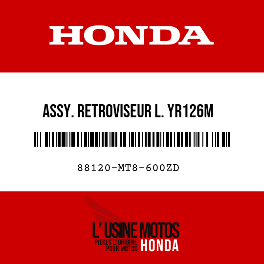 image de 88120-MT8-600ZD ASSY. RETROVISEUR L. YR126M
