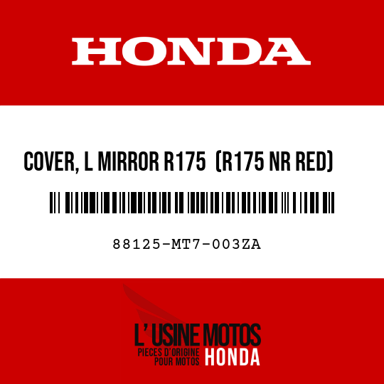 image de 88125-MT7-003ZA COVER, L MIRROR R175  (R175 NR RED)