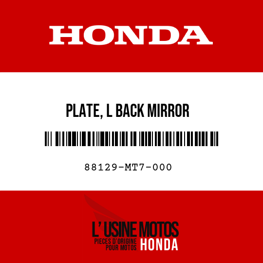 image de 88129-MT7-000 PLATE, L BACK MIRROR